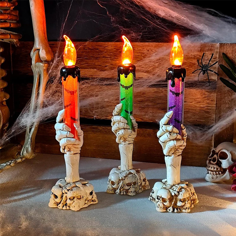 LED candle decoration shaped like a ghost hand for Halloween