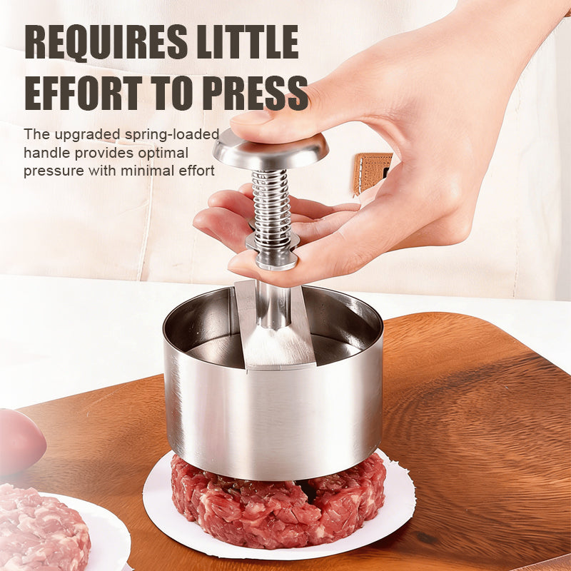 🍔 Burgerpress i rostfritt stål | Skapa perfekta, jämna biffar på ett enkelt sätt