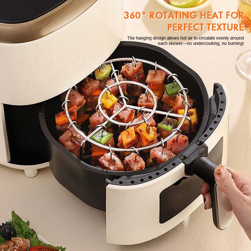 🔥 Air Fryer Skewer Rack | 360 ° jämn matlagning, krispig och saftig! 🍢