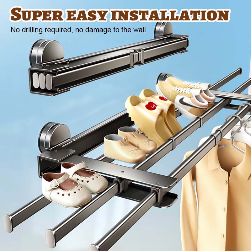 Vikbart justerbart torkställ för kläder 🌤