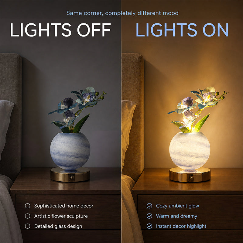 Dreamy Tulip Orchid Night Light Romantic Bedside Lamp