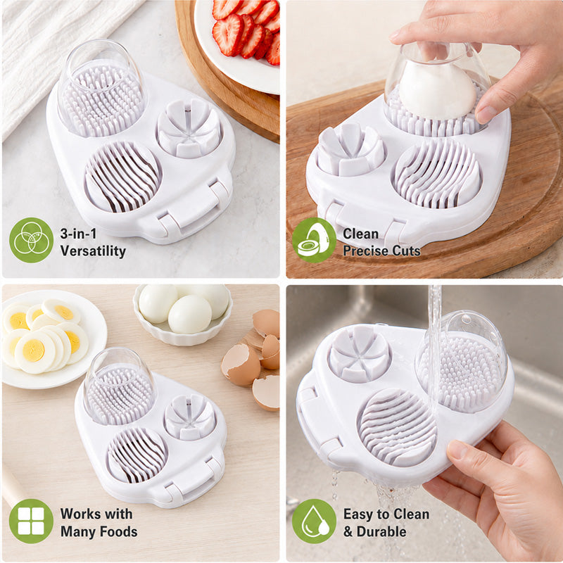 3-i-1 multifunktionell äggskärare och tärnare – perfekt för sallader och garneringar 🥚🔪