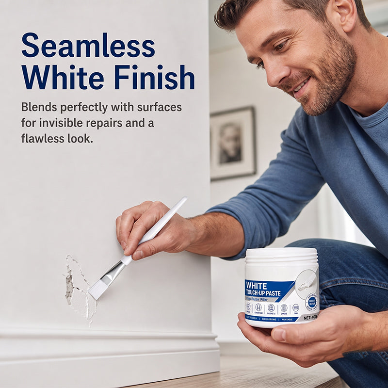 White Furniture Touch-Up Paste with Brush