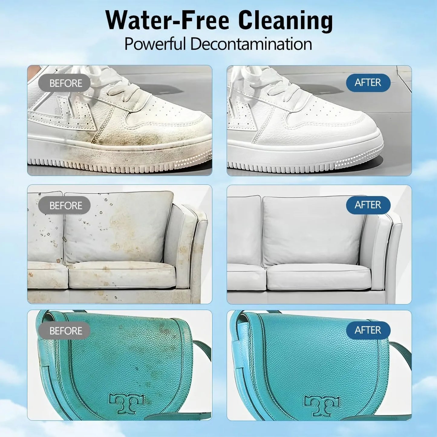 No-Wash Shoe & Leather Cleaner Cream – fläckborttagningsmedel med svamp, fungerar på sneakers, läder och bilinteriörer