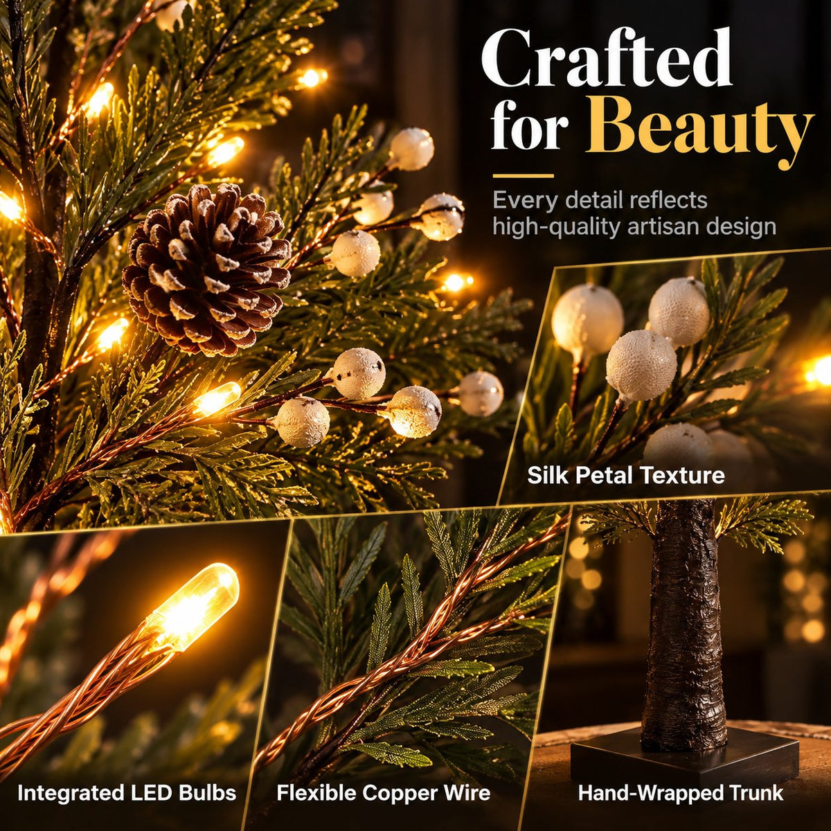 🎄💡 LED Christmas Tree – Natural Elegance for Every Season 🌿✨