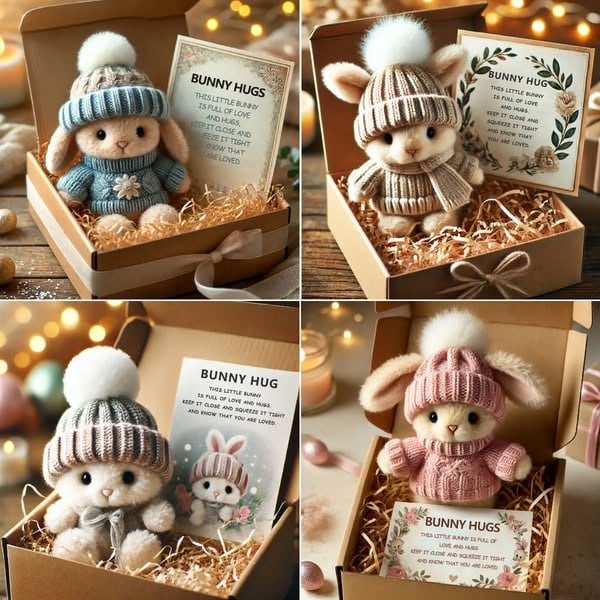 🎉Specialerbjudande🐇Handgjord mini-kanin som gosig påskpresent