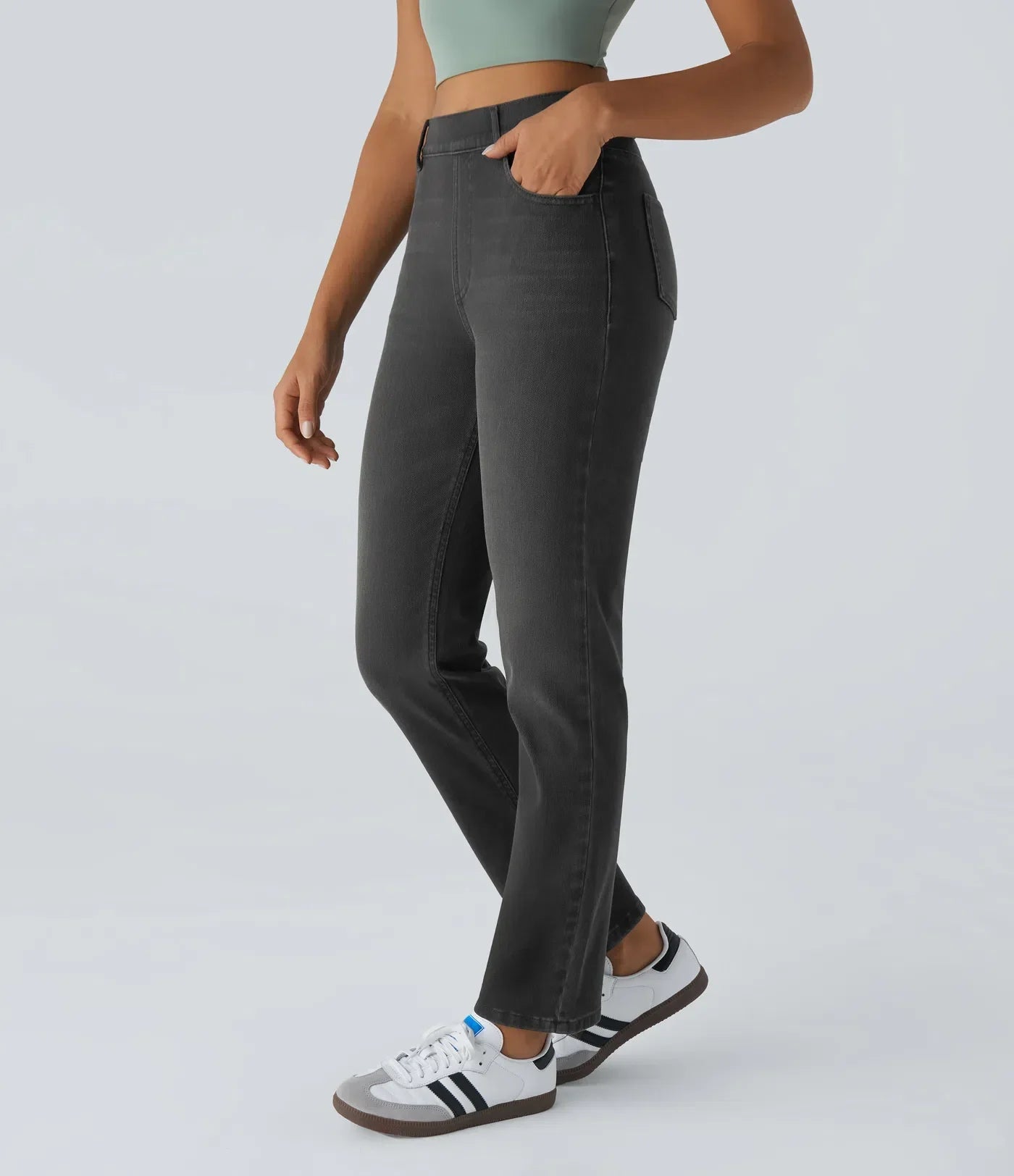 Elastische und bequeme Hose mit hoher Taille