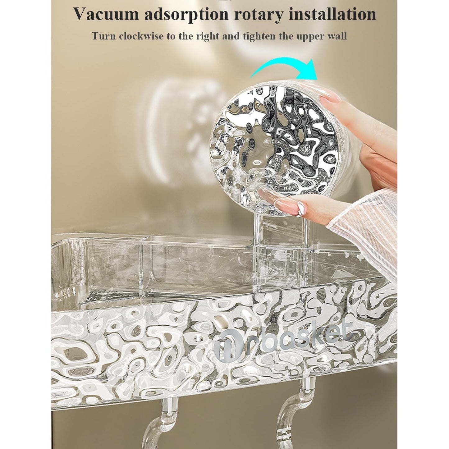 Leichtes, stanzfreies Aufbewahrungsregal im Luxusstil/Suction cup wall-mounted storage rack
