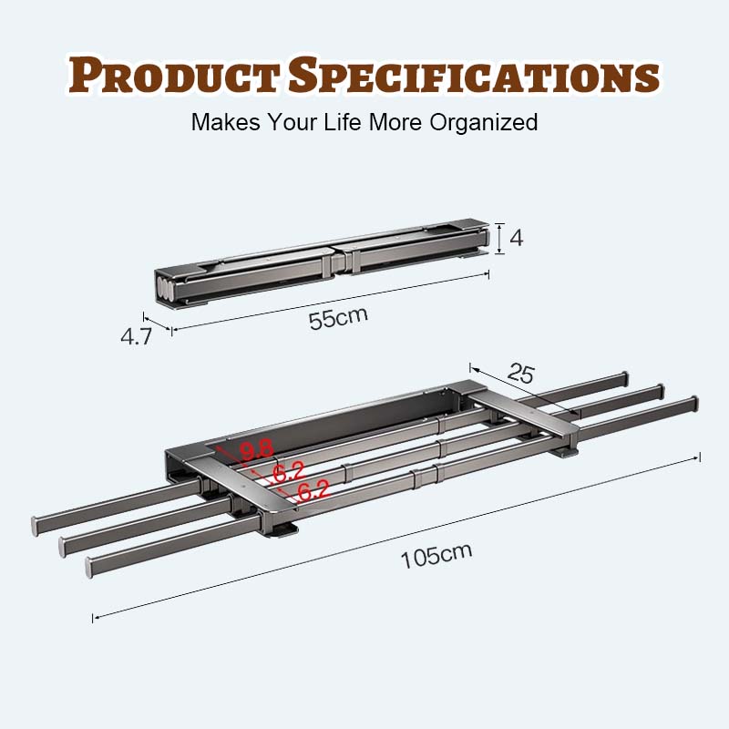 Vikbart justerbart torkställ för kläder 🌤