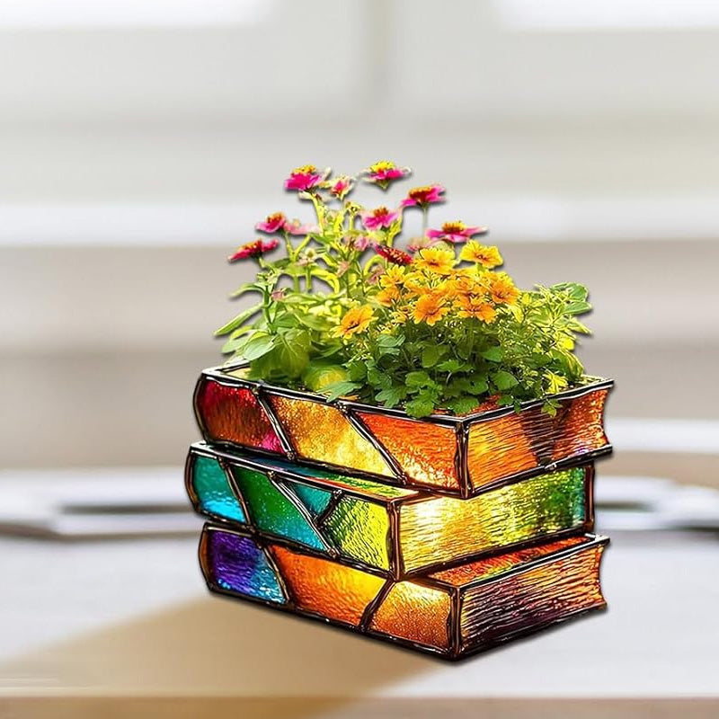 Staplade böcker Resinpyssel Skrivbordsprydnader