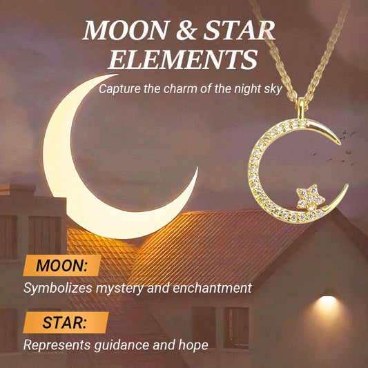 🎁 KÖP 1 FÅ 1 GRATIS! 🌙✨ Bright Night: Moon Star Necklace – Glow-in-the-Dark Elegance with Celestial Charm 💫🌌