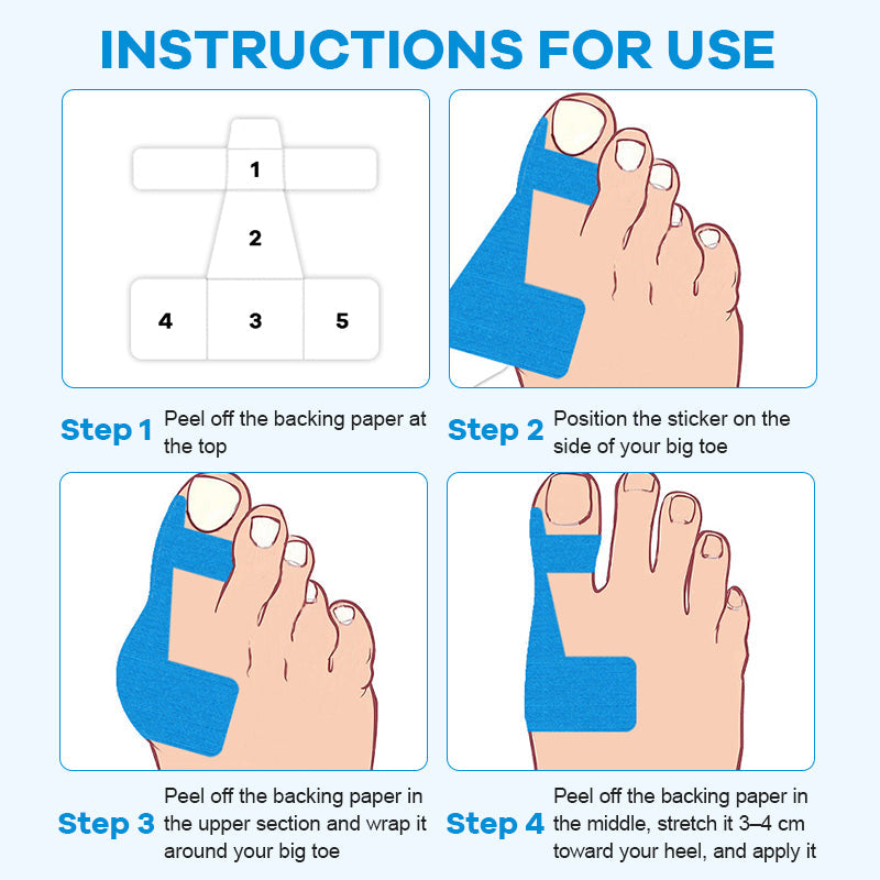 Färdigskuren kinesiologitejp för hallux valgus