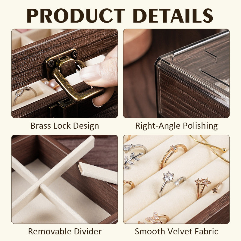 5-lagers smyckeskrin i valnötsträ