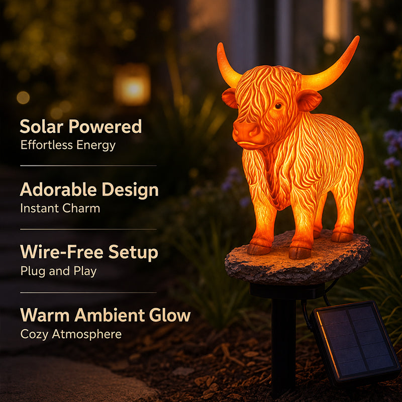 💡🐮 Solar Highland Cow Light
