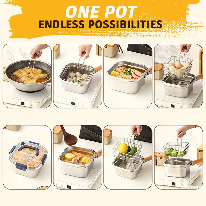 Fyrkantig Fritös I Rostfritt Stål