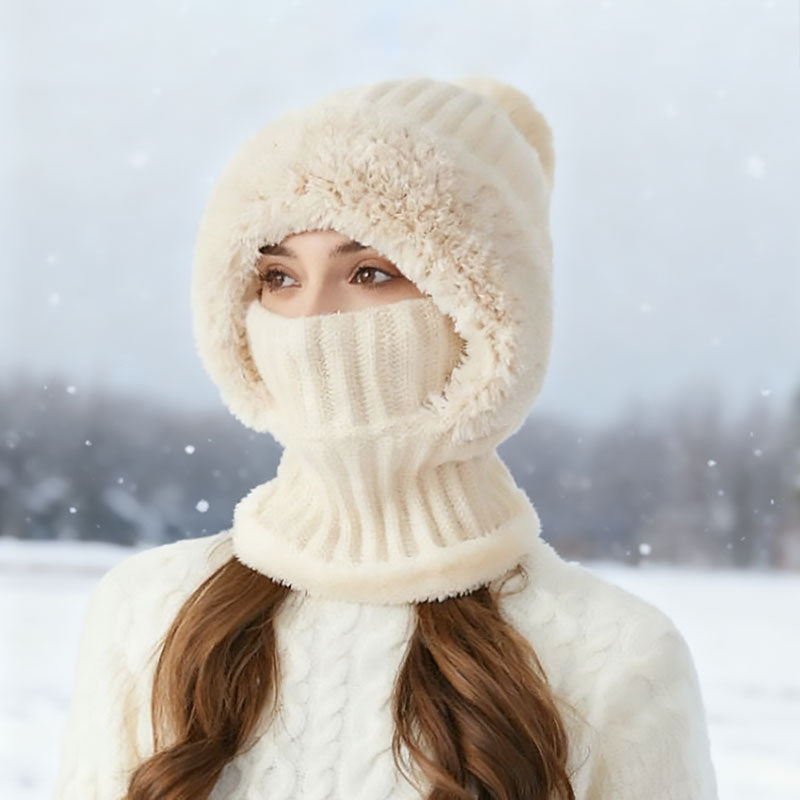 ❄️ 3-i-1 tjock plyschvintermössa🧣
