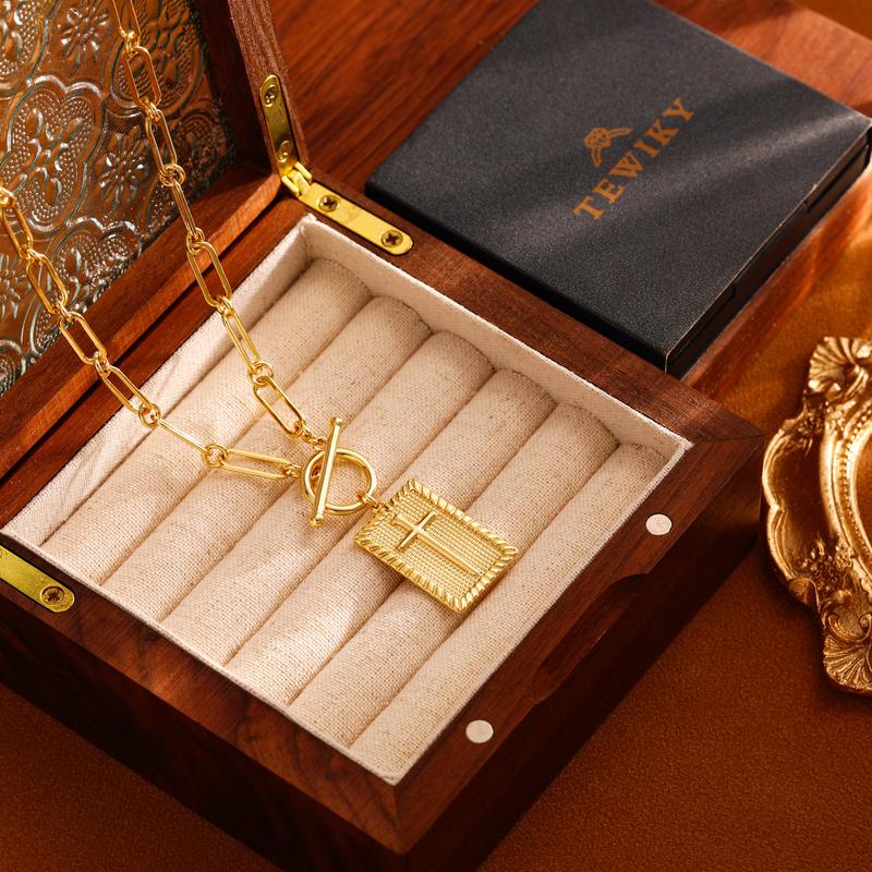 ✝️Paperclip OT-spänne med kors – vattentätt, blekningsbeständigt, unisex✨💫