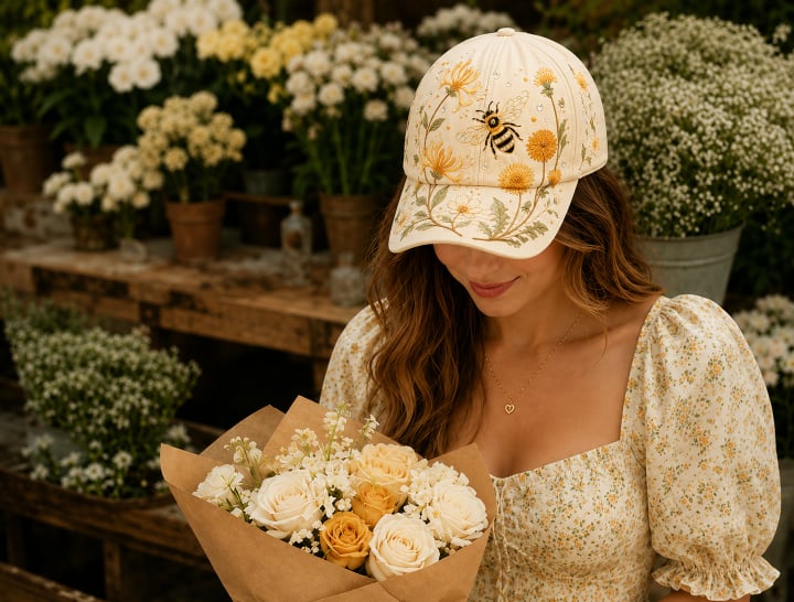 🔥Sista dagen – 50 % rabatt 🌸🌿 Garden Morning Cap