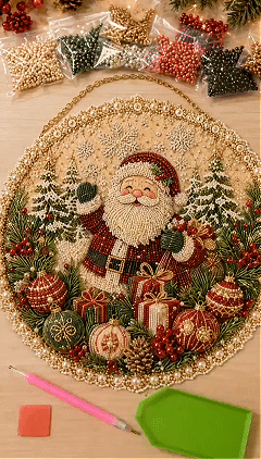 🌸🌻🍂🎄 Four Seasons & Holiday Pearl Art Hanging Wreath Kit | Luxury Flocked Canvas with Scratch-Resistant Non-Fading Pearl Beads DIY Handmade Seasonal Decor 💎