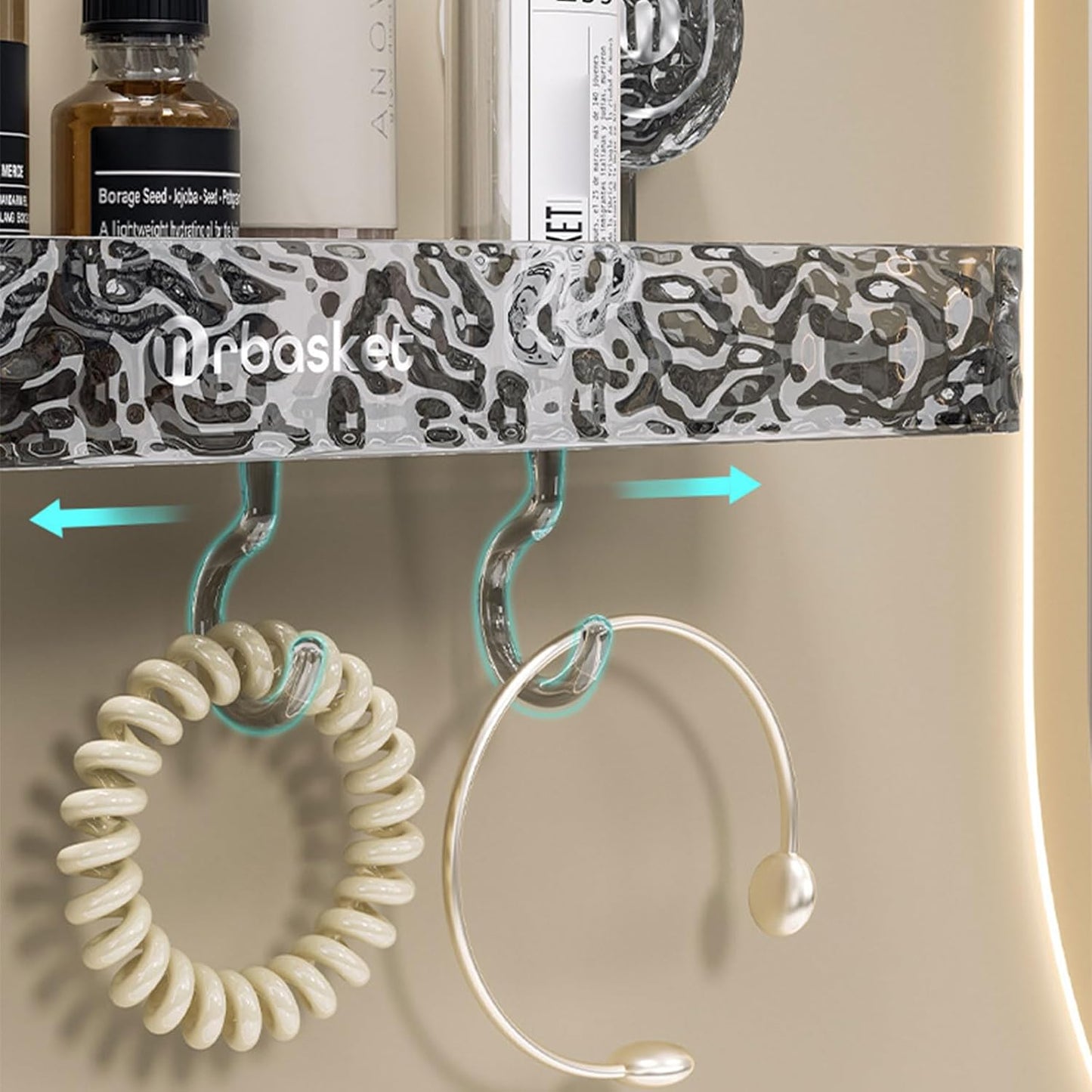 Leichtes, stanzfreies Aufbewahrungsregal im Luxusstil/Suction cup wall-mounted storage rack