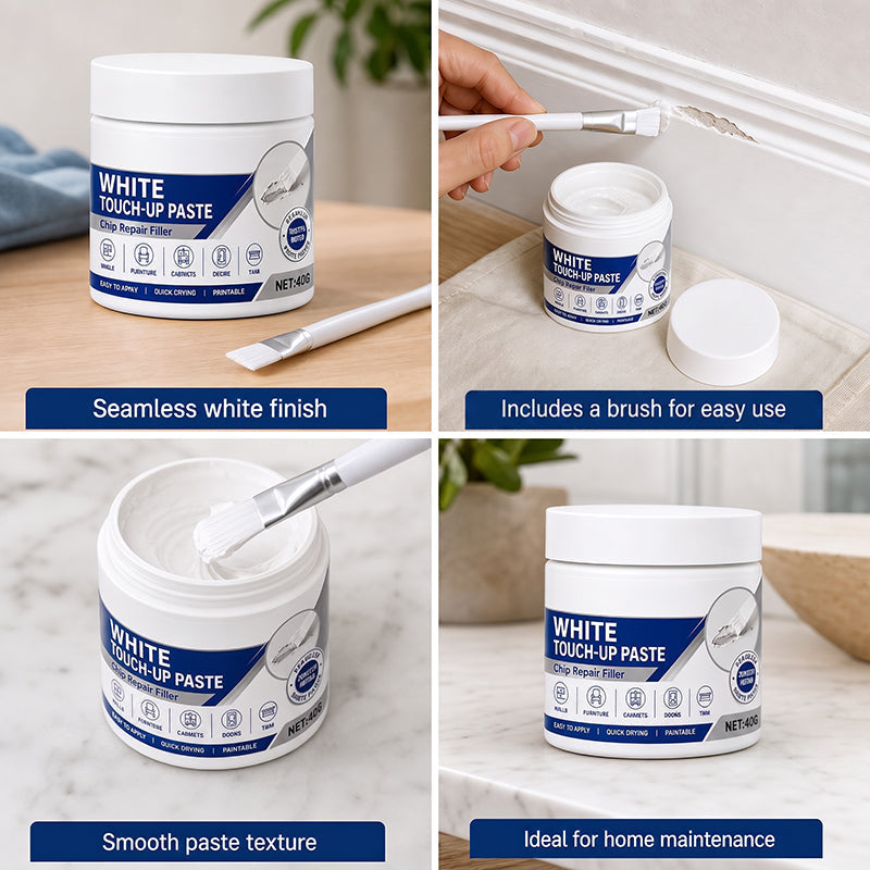 White Furniture Touch-Up Paste with Brush