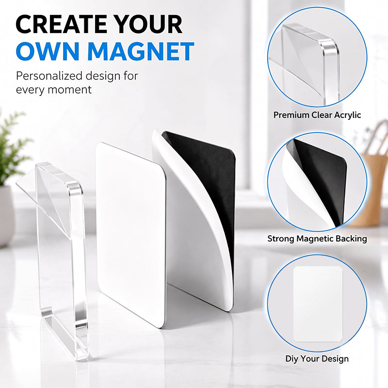 🧲 Bastelset zum Selbermachen: Magnetische Kühlschrankmagnete aus klarem Acryl