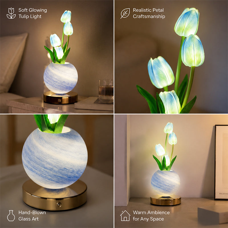 Dreamy Tulip Orchid Night Light Romantic Bedside Lamp