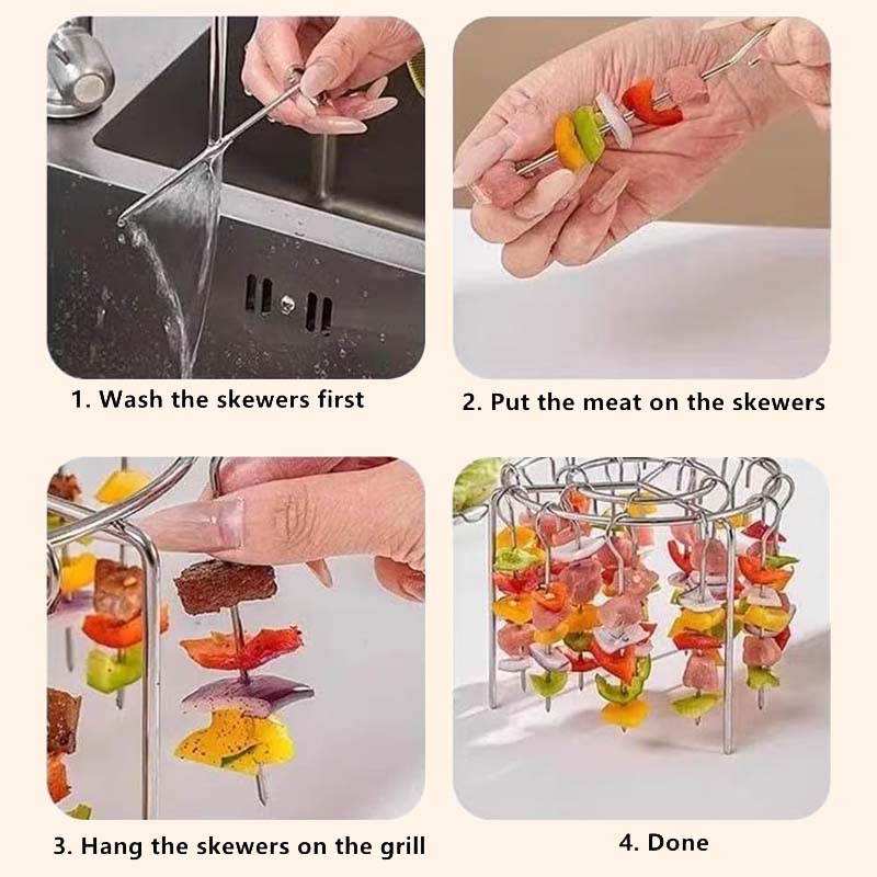 🔥 Air Fryer Skewer Rack | 360 ° jämn matlagning, krispig och saftig! 🍢