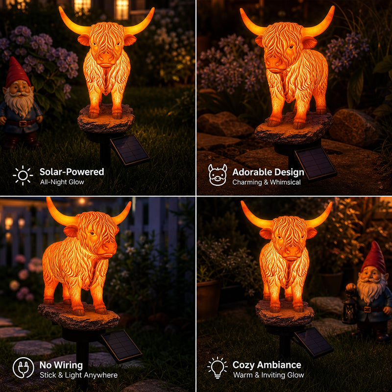 💡🐮 Solar Highland Cow Light