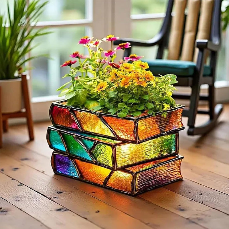 Staplade böcker Resinpyssel Skrivbordsprydnader