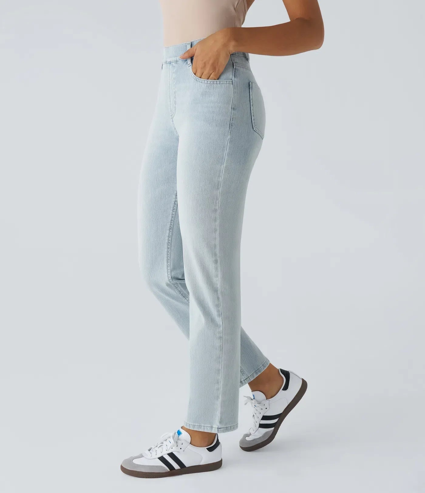 Elastische und bequeme Hose mit hoher Taille