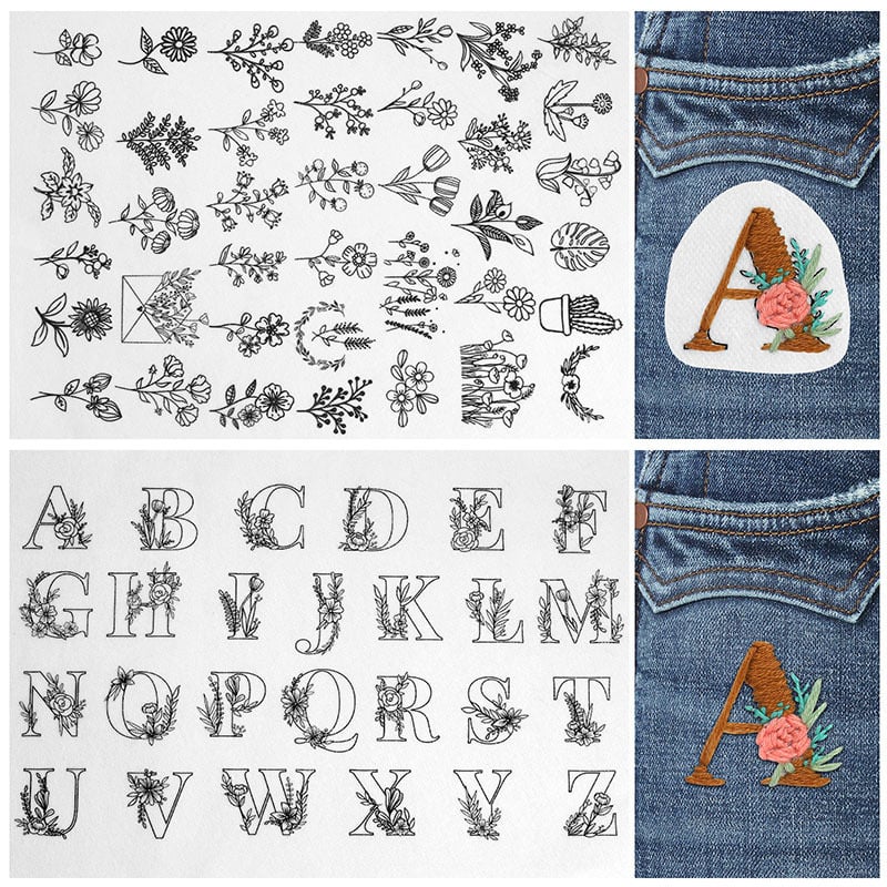 🌸Blommor Blommönster Broderimönster – Stick & Stitch för nybörjare