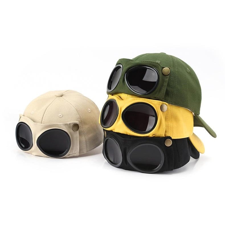 🤣 Baseballkeps i aviatorstil — unika fack för solglasögon och vintage-detaljer i metall! 🧢✨