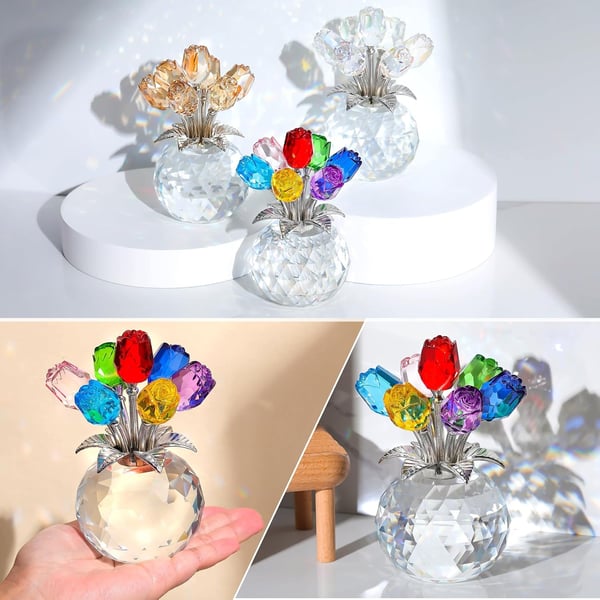 🌈✨ Kristallrosblommor - Kreativ heminredning ✨🌈