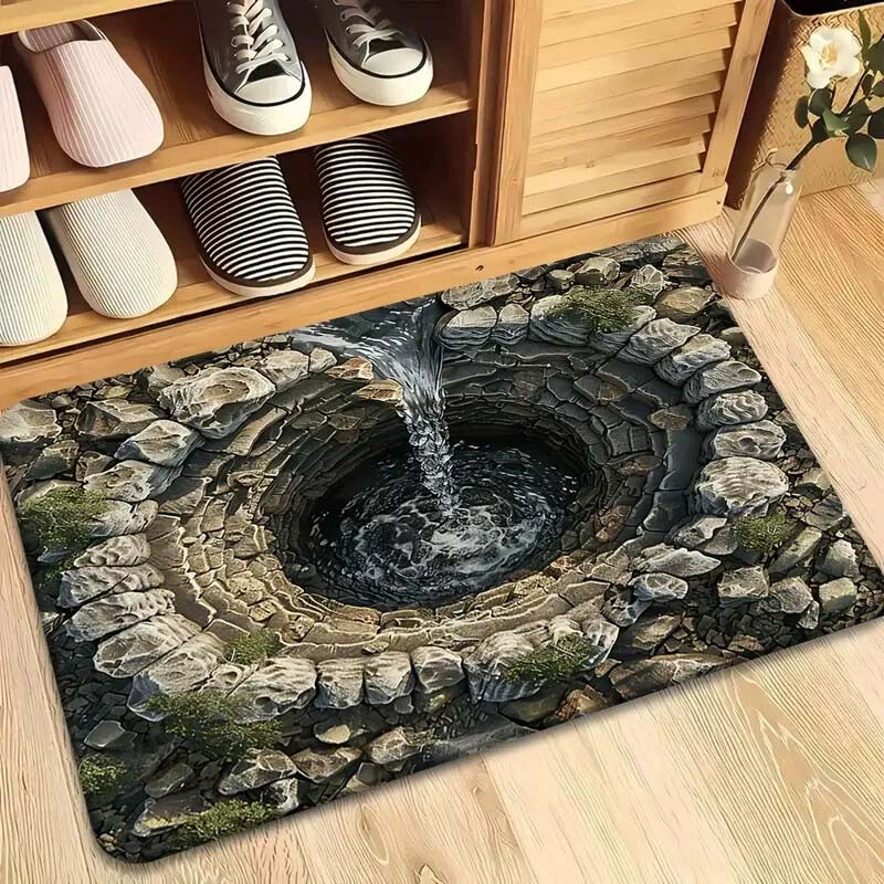 Visuell illusion Endless Abyss-mönster HD-tryckt halkfri dörrmatta