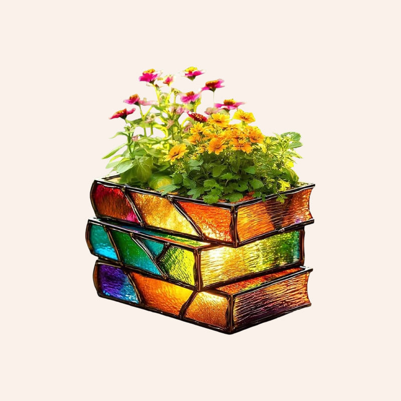 Staplade böcker Resinpyssel Skrivbordsprydnader