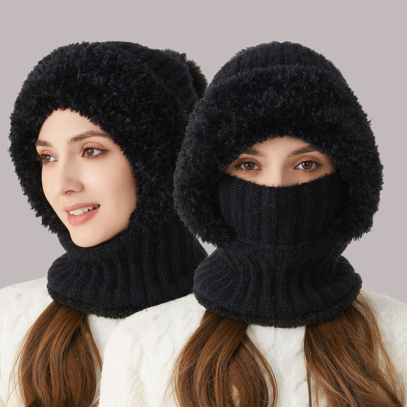 ❄️ 3-i-1 tjock plyschvintermössa🧣