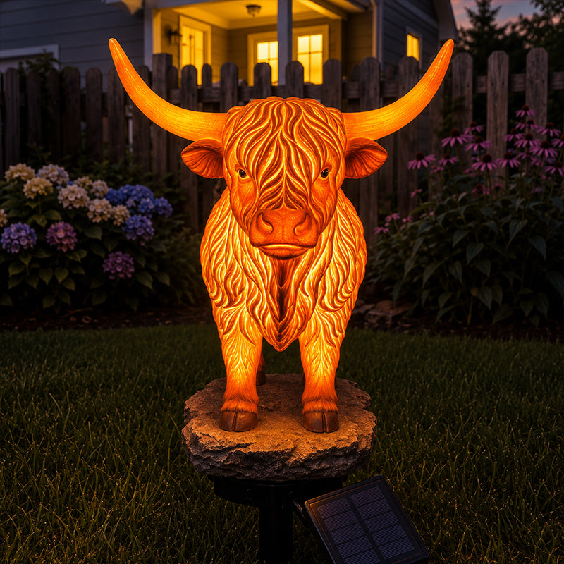 💡🐮 Solar Highland Cow Light