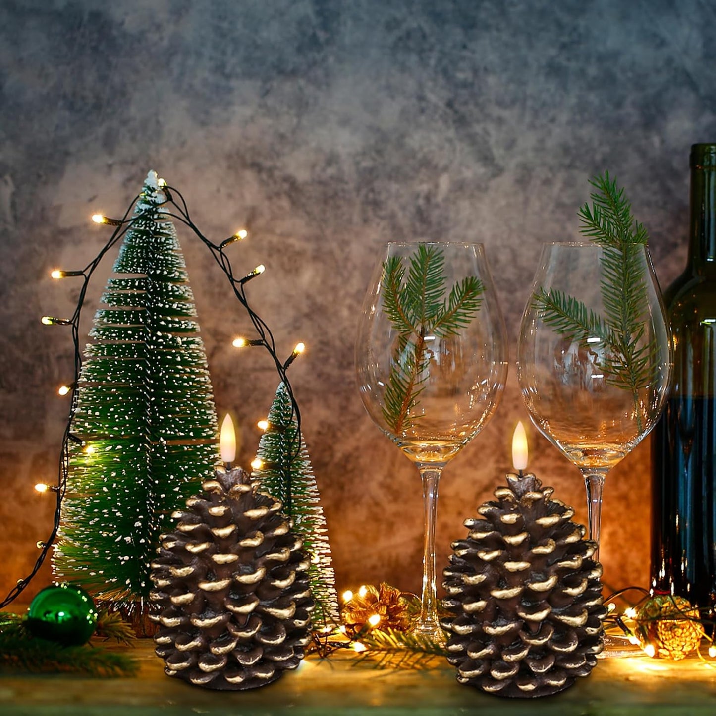 🔥 Flameless Pinecone Candles batteridrivna /🎅2025 Christmas Promos🔥Flameless Pinecone Candles batteridrivna med 6 timmars timer