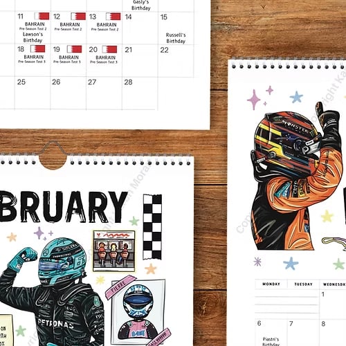 🏎️📅F1 Scrapbook Race Calendar 2026 — Den ultimata väggkalendern för racingfans