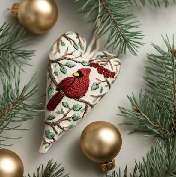🎅Bästa julklappen💖Handbroderikit "Hjärtformad jultomte - DIY-dekoration för julgran, dörr och present | Inkl. tyg, garn och instruktioner | Perfekt julklapp 2026