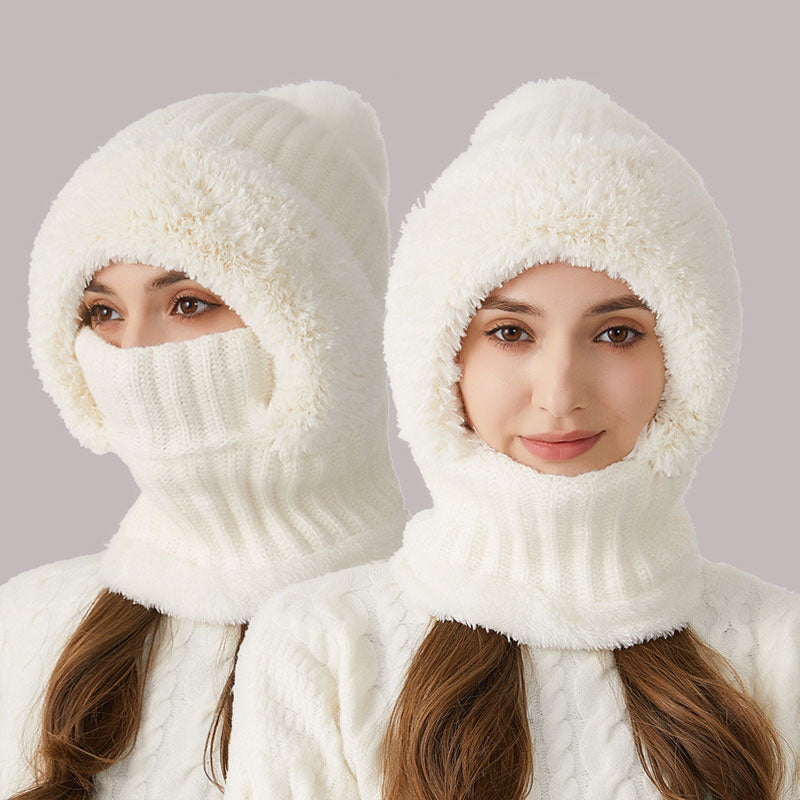 ❄️ 3-i-1 tjock plyschvintermössa🧣
