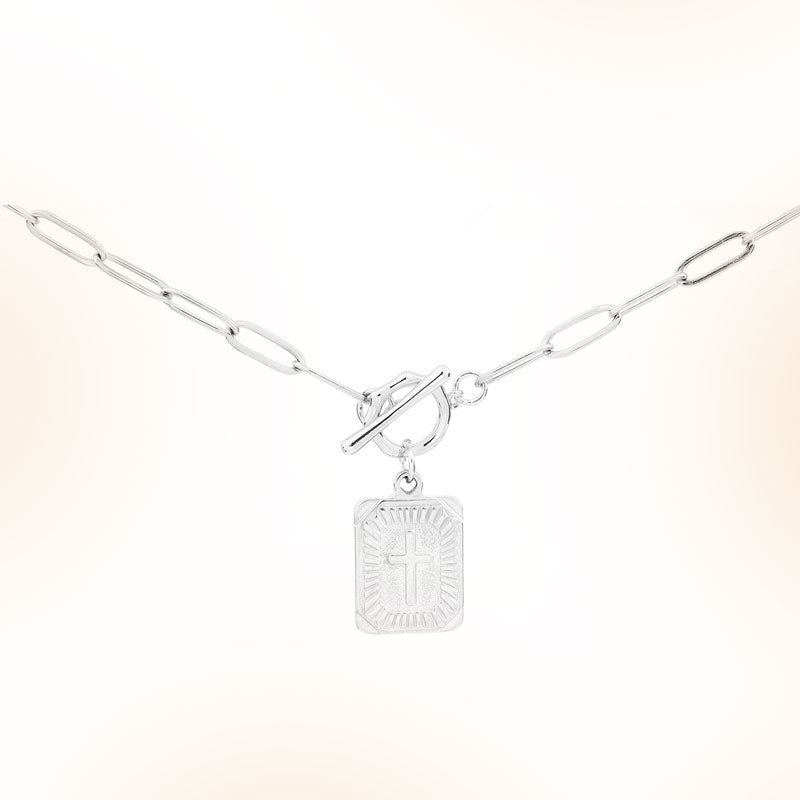 ✝️Paperclip OT-spänne med kors – vattentätt, blekningsbeständigt, unisex✨💫