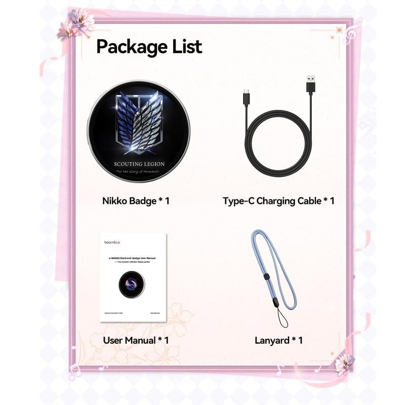📱 Pixel Touch Digital Badge Screen – 📸 500 mAh lättviktig foto-/video-/GIF-pin