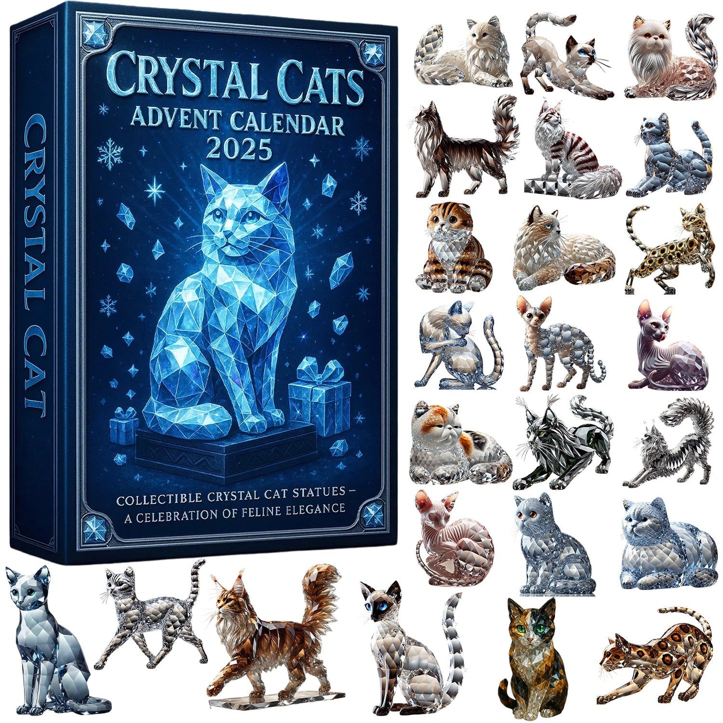 🌲Julklapp -- Kristallkatter Adventskalender 2025/Crystal Cat Advent Festival Blind Box