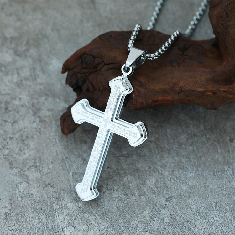 ✝️ Korshalsband med ”Fader vår” – Unisex