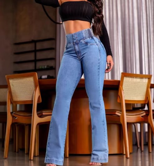 💕Vårnyhet👖Stretchiga jeans med hög midja
