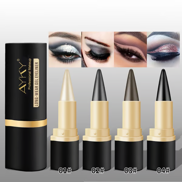 Naturlig svart, långvarig gel-eyeliner, vattentät, naturlig formula, säker och ofarlig, mild och lätt att ta bort.
