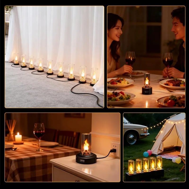 🔥USB-lampa med realistisk flamm