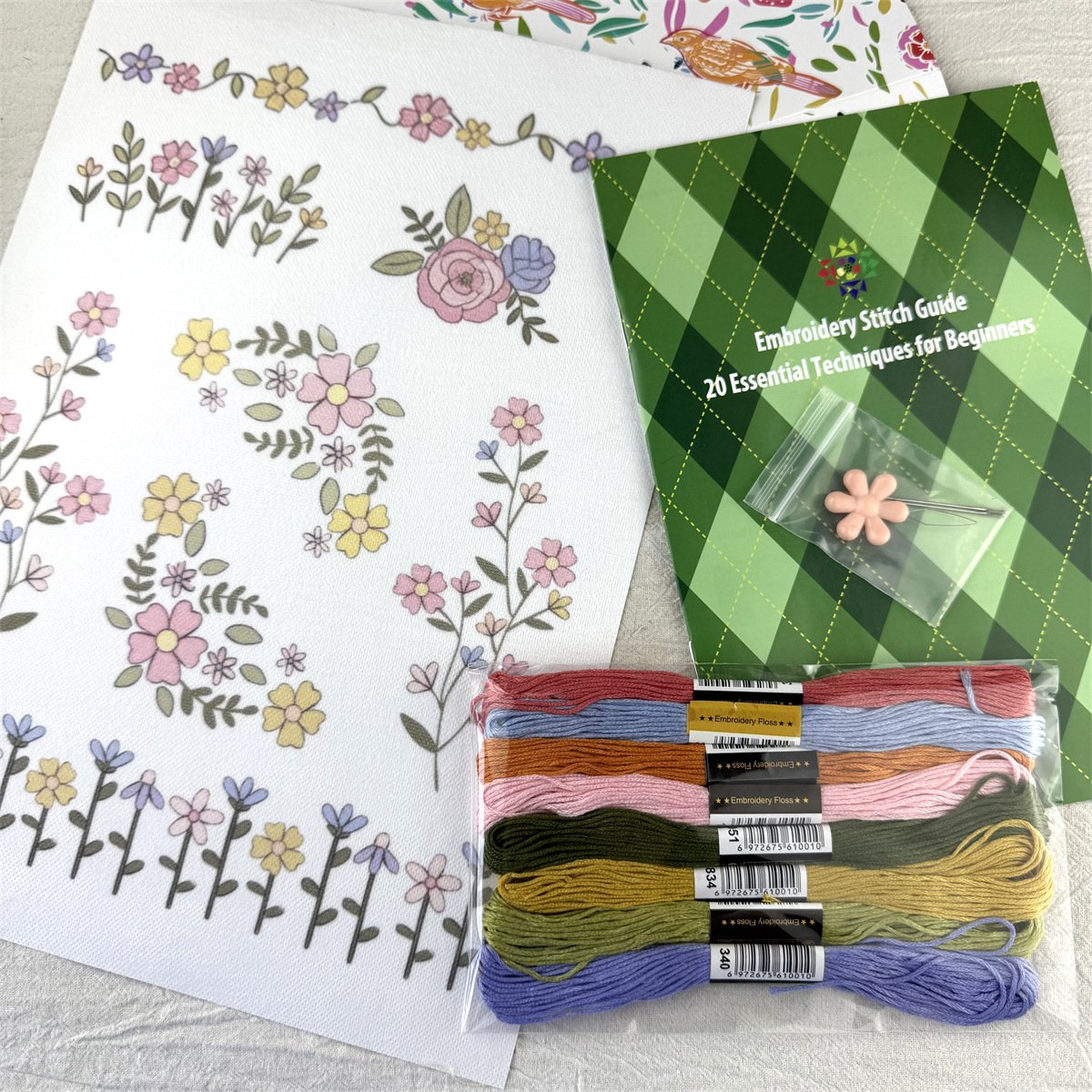 🌸Blommor Blommönster Broderimönster – Stick & Stitch för nybörjare